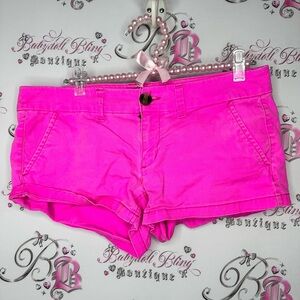 American eagle shorts neon cargo style pockets cute mini booty Pink Shortie